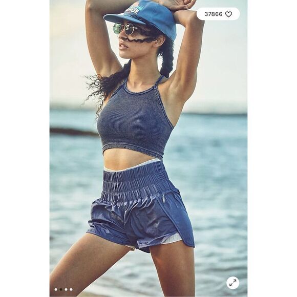 Free People Movement‎ Deep Sea The Way Home Athletic Lined Shorts Large - Picture 3 of 9